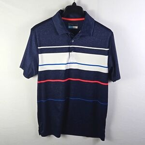 PGA Tour Pro Series Golf Polo Shirt In Blue White Red Sz M